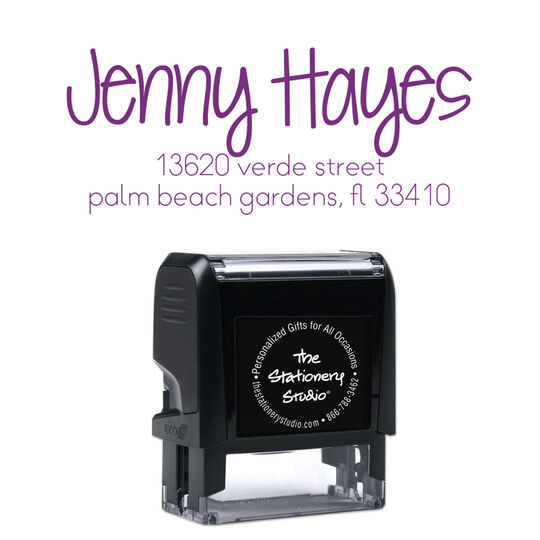 Large Hayes Rectangular Address Self Inking Stamper